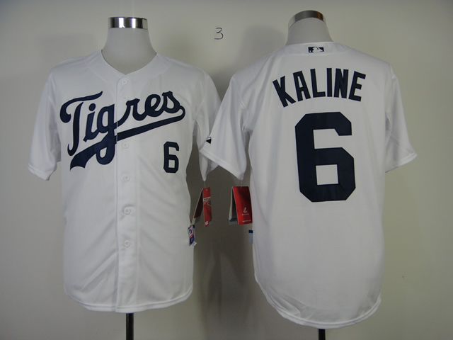 Men Detroit Tigers #6 Kaline White Cool Base MLB Jerseys